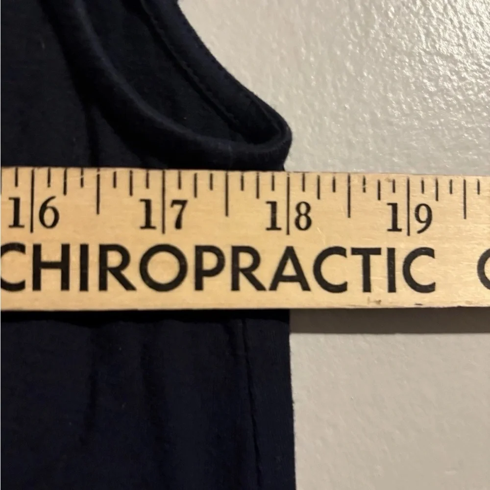 LOFT Navy Dress with Yellow & White Floral Embroidery - Picture 8 of 9